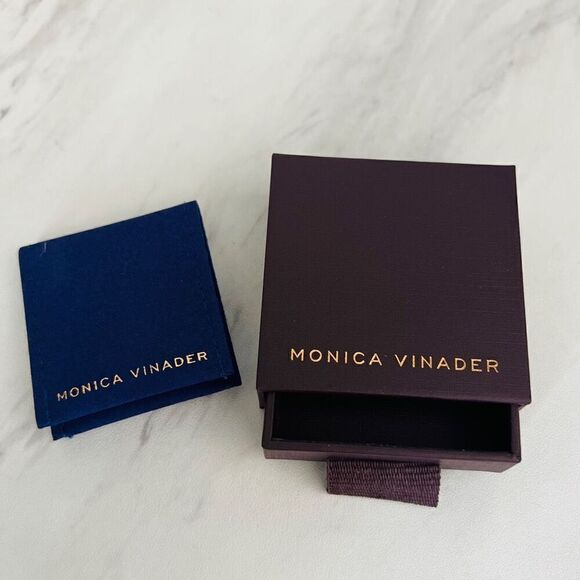 Monica Vinader Sterling Silver Siren Mini Kyanite Nugget Huggie‎ Earrings, NWT - Picture 9 of 16